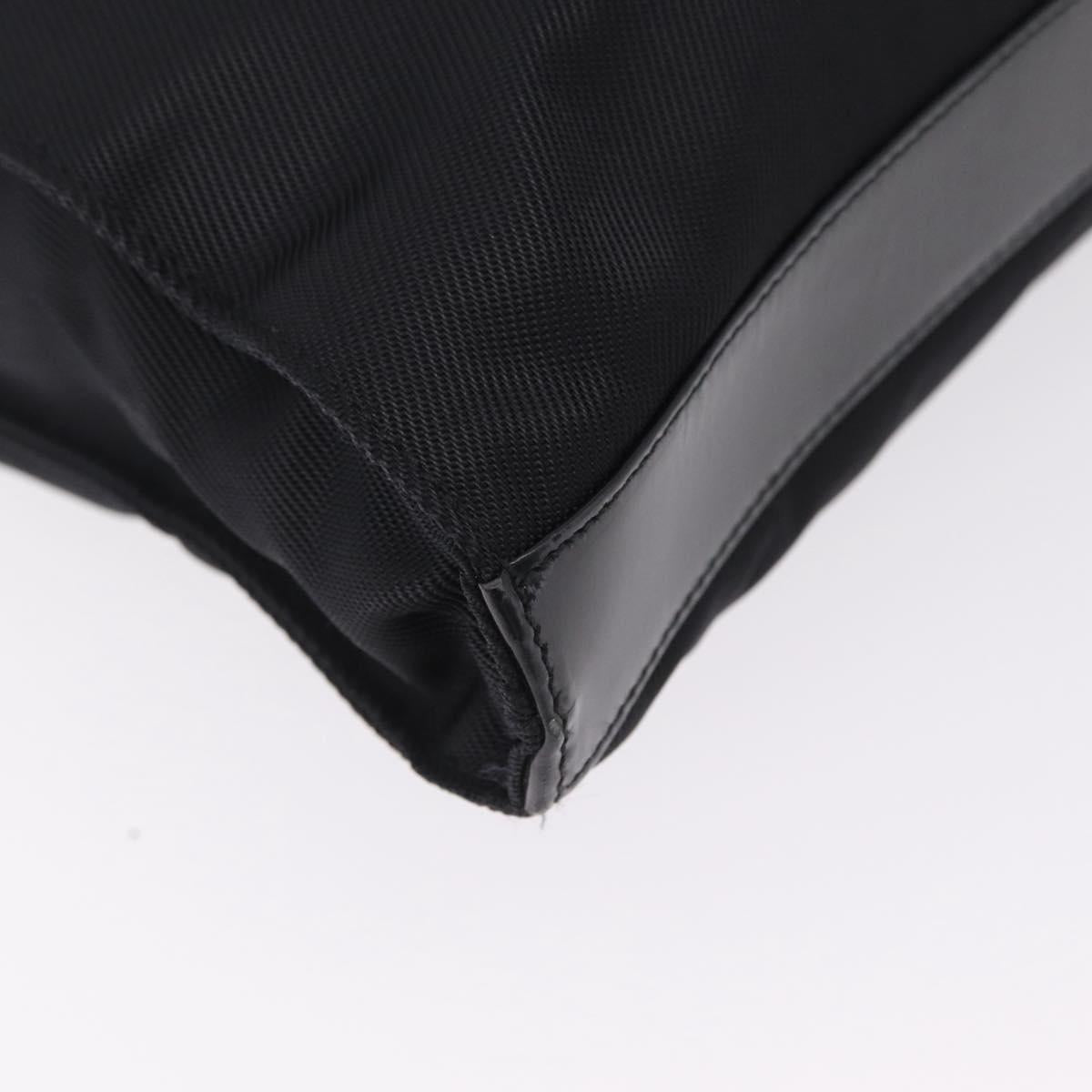 GUCCI Bamboo Hand Bag Nylon 2way Black Silver 001 2855 1875 5 Auth ka6416