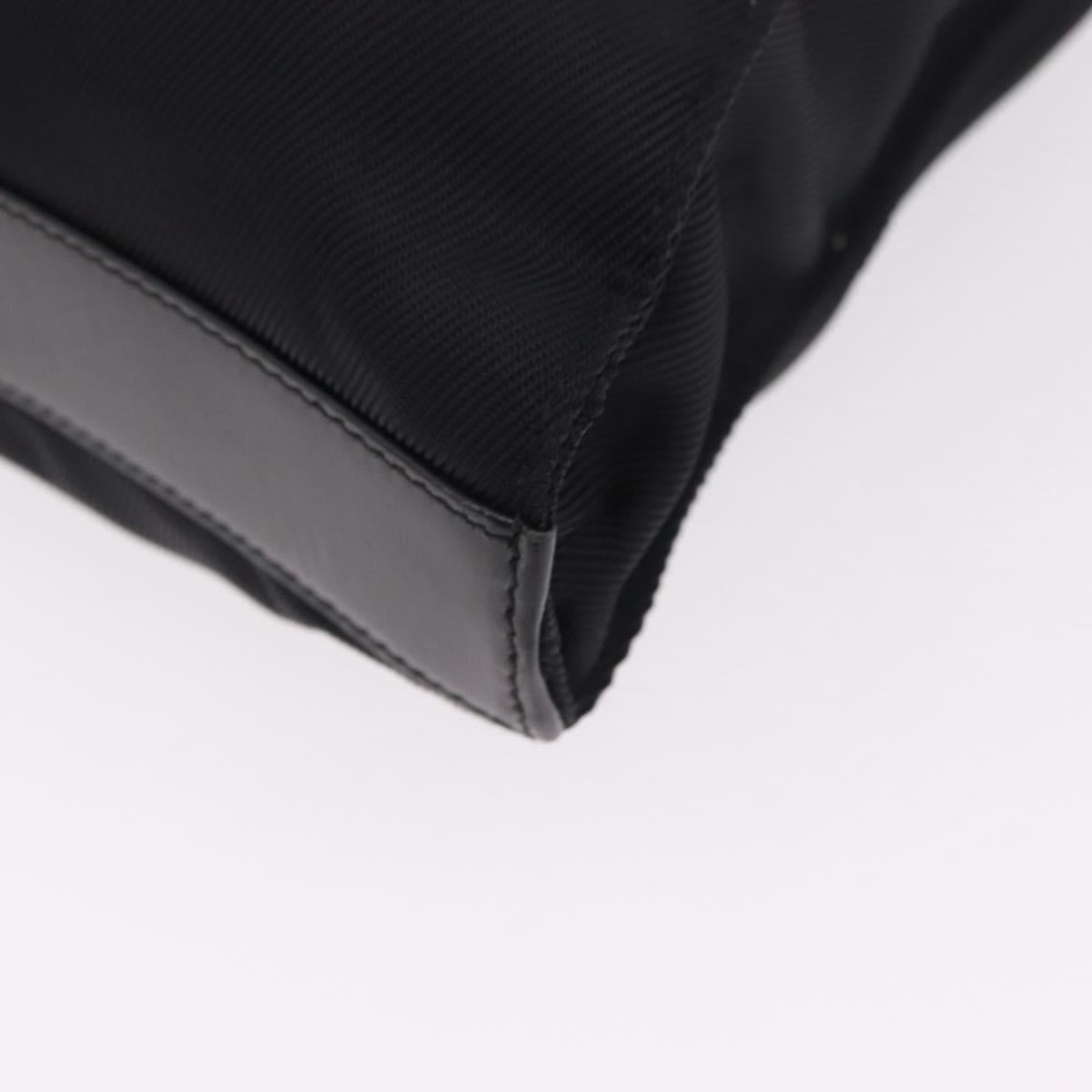 GUCCI Bamboo Hand Bag Nylon 2way Black Silver 001 2855 1875 5 Auth ka6416