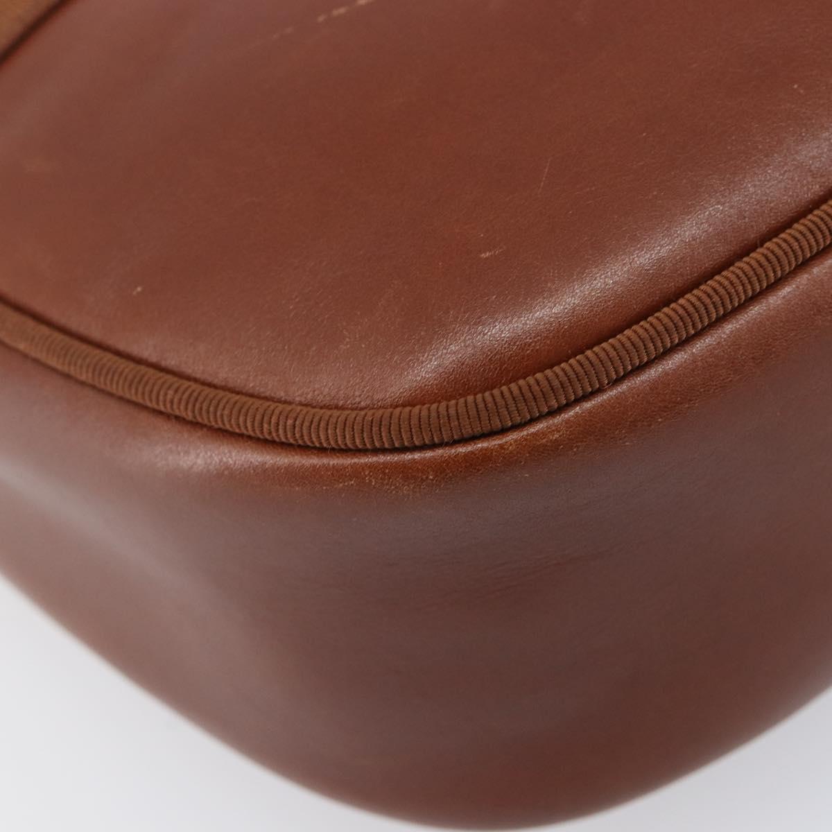 Salvatore Ferragamo Vala Shoulder Bag Leather Gold Brown Auth ka6418