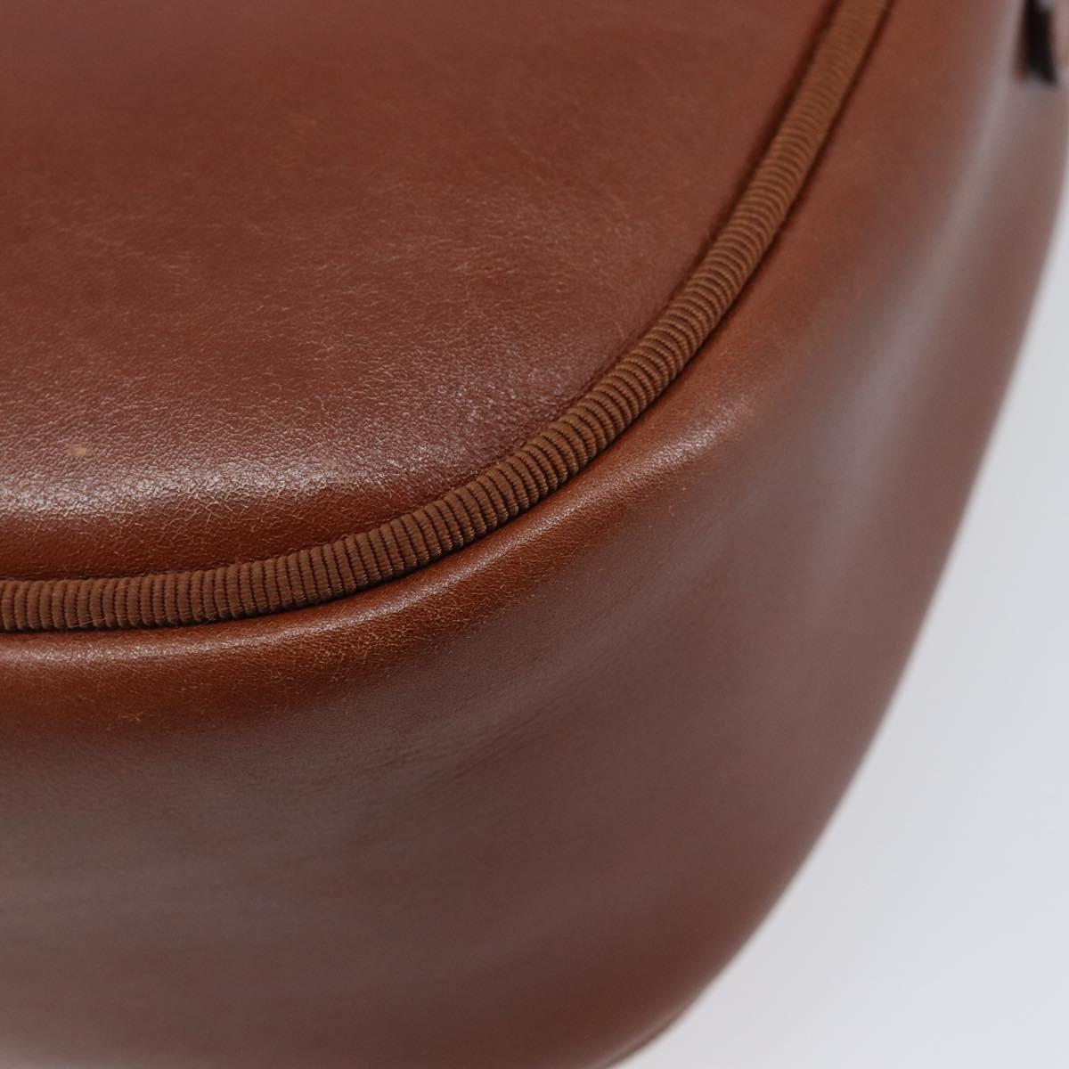 Salvatore Ferragamo Vala Shoulder Bag Leather Gold Brown Auth ka6418