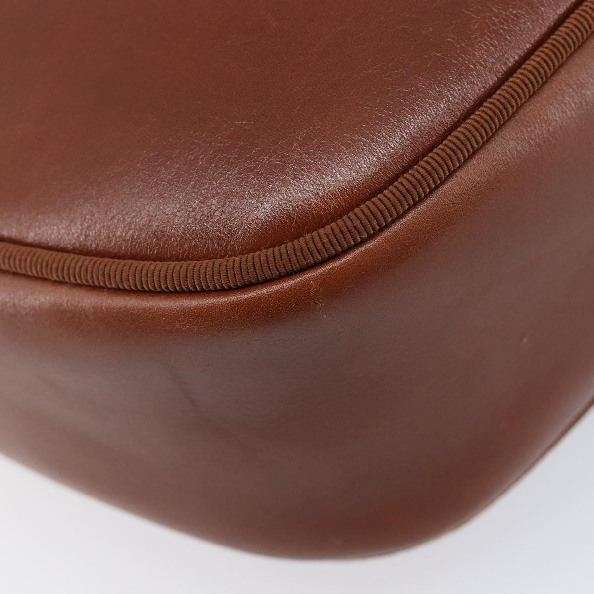 Salvatore Ferragamo Vala Shoulder Bag Leather Gold Brown Auth ka6418