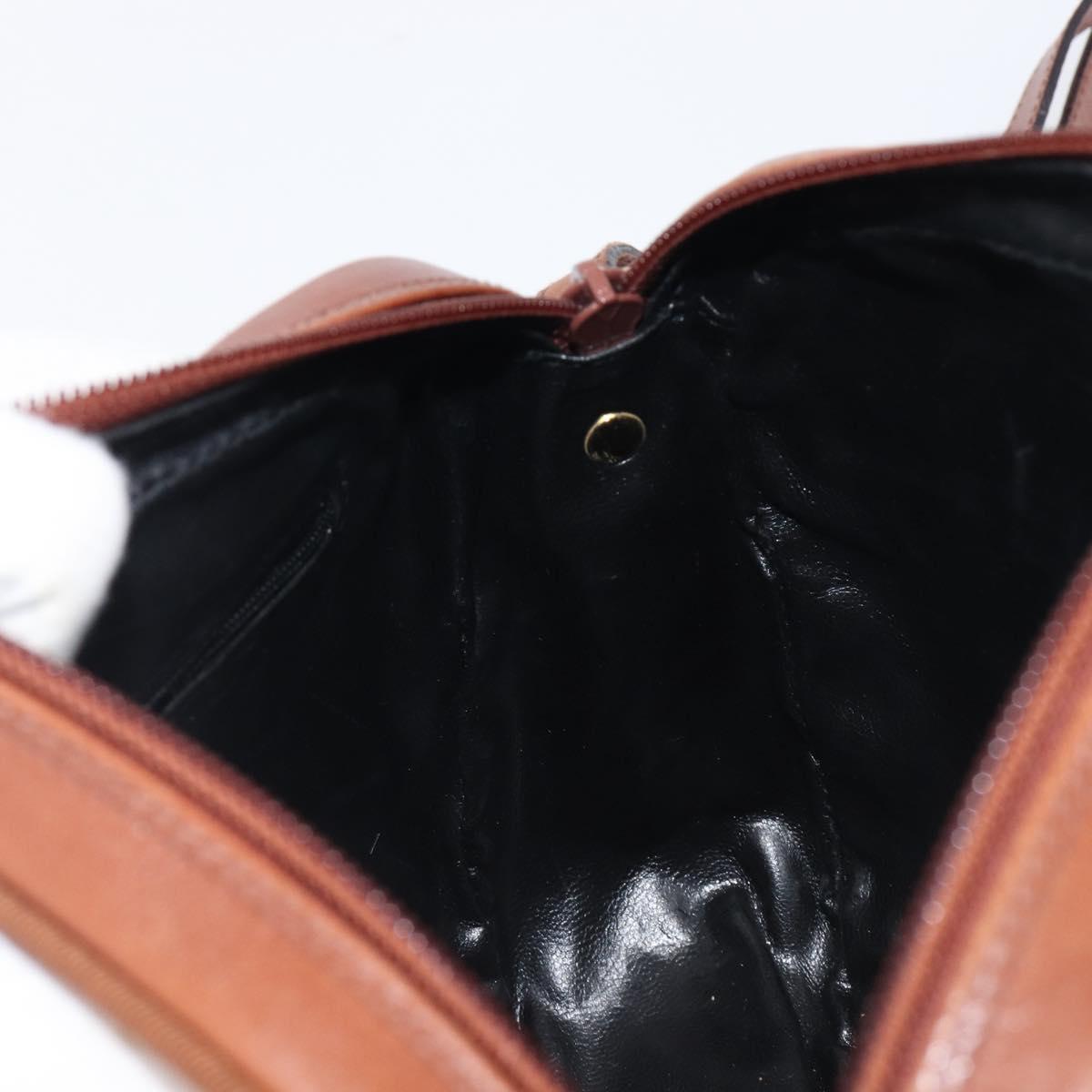 Salvatore Ferragamo Vala Shoulder Bag Leather Gold Brown Auth ka6418