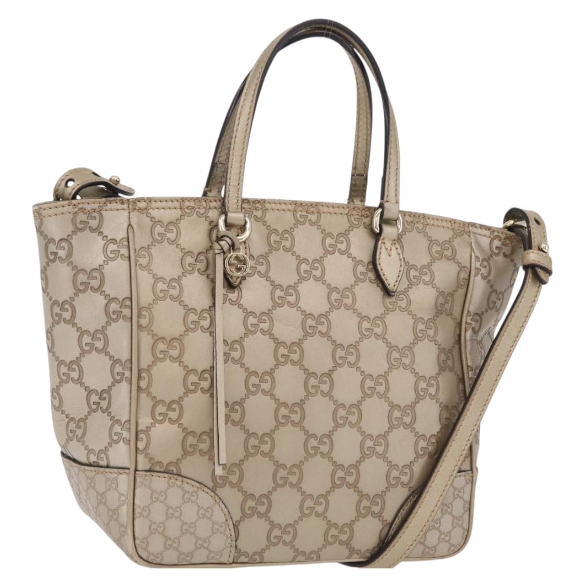 GUCCI GG Canvas Guccissima Hand Bag 2way Gold 353121 Auth ka6419