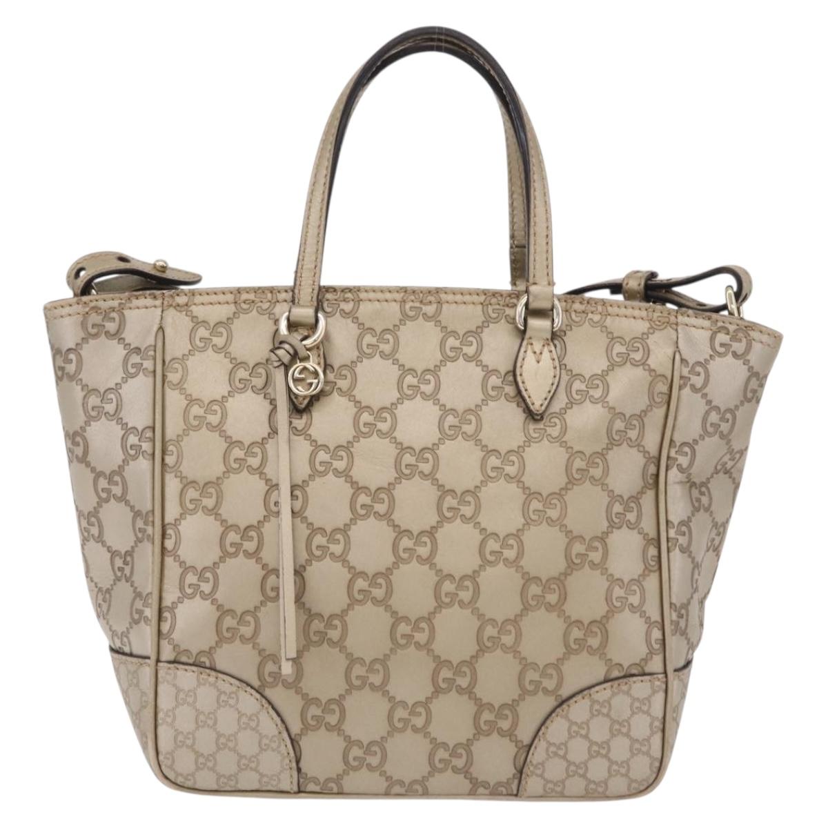 GUCCI GG Canvas Guccissima Hand Bag 2way Gold 353121 Auth ka6419