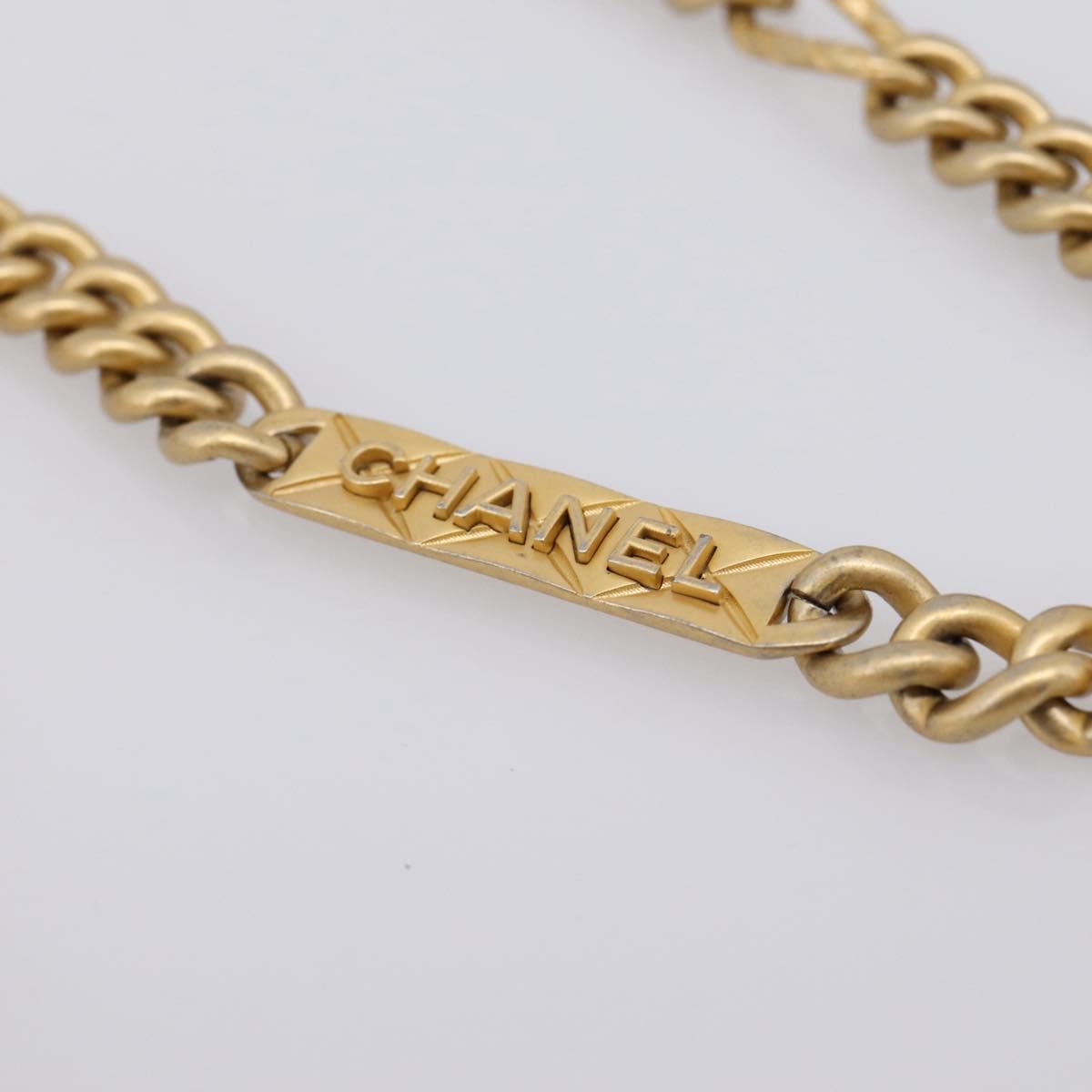 CHANEL Matelasse Chain Shoulder Card Case Caviar Skin Black Gold CC Auth ka6420V