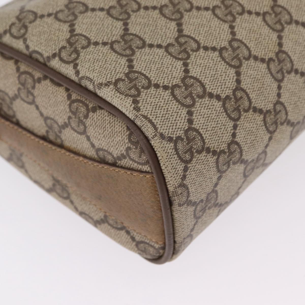 GUCCI GG Supreme Shoulder Bag PVC Beige Gold Tone 89 02 017 Auth ka6421
