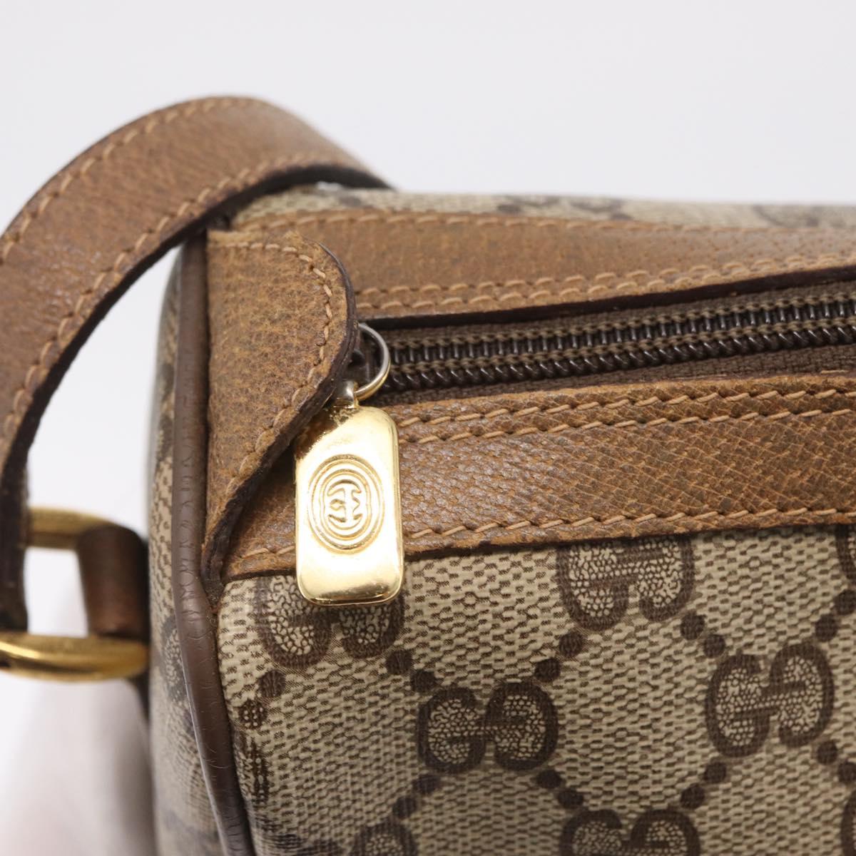 GUCCI GG Supreme Shoulder Bag PVC Beige Gold Tone 89 02 017 Auth ka6421