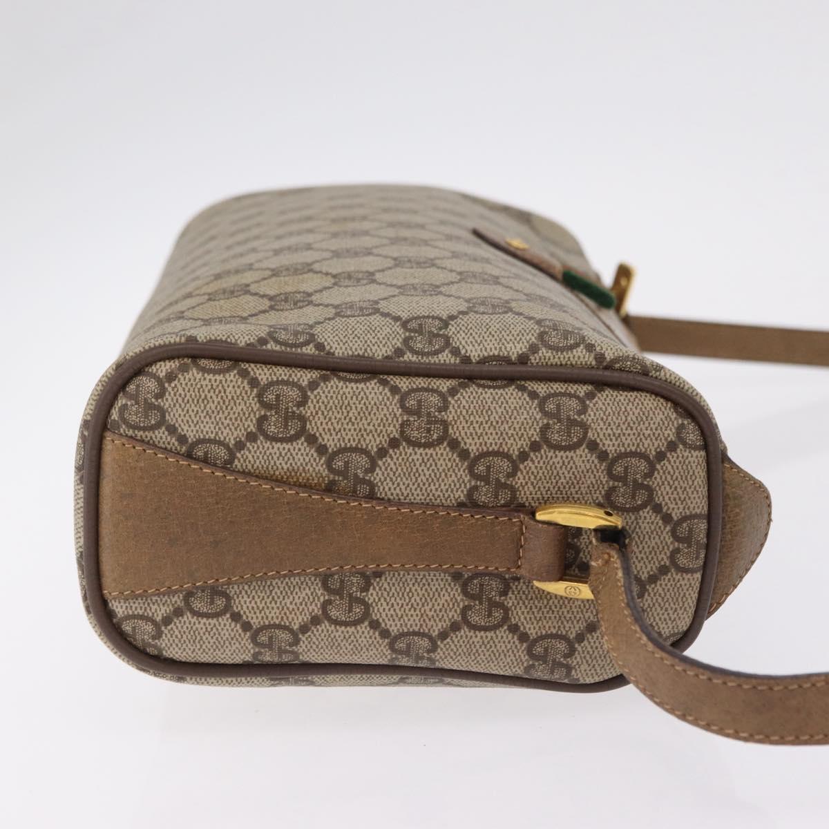 GUCCI GG Supreme Shoulder Bag PVC Beige Gold Tone 89 02 017 Auth ka6421