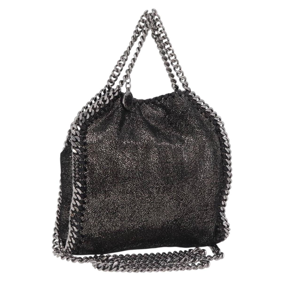 Stella McCartney Falabella Chain Hand Bag Polyester 2way Black Auth ka6425A
