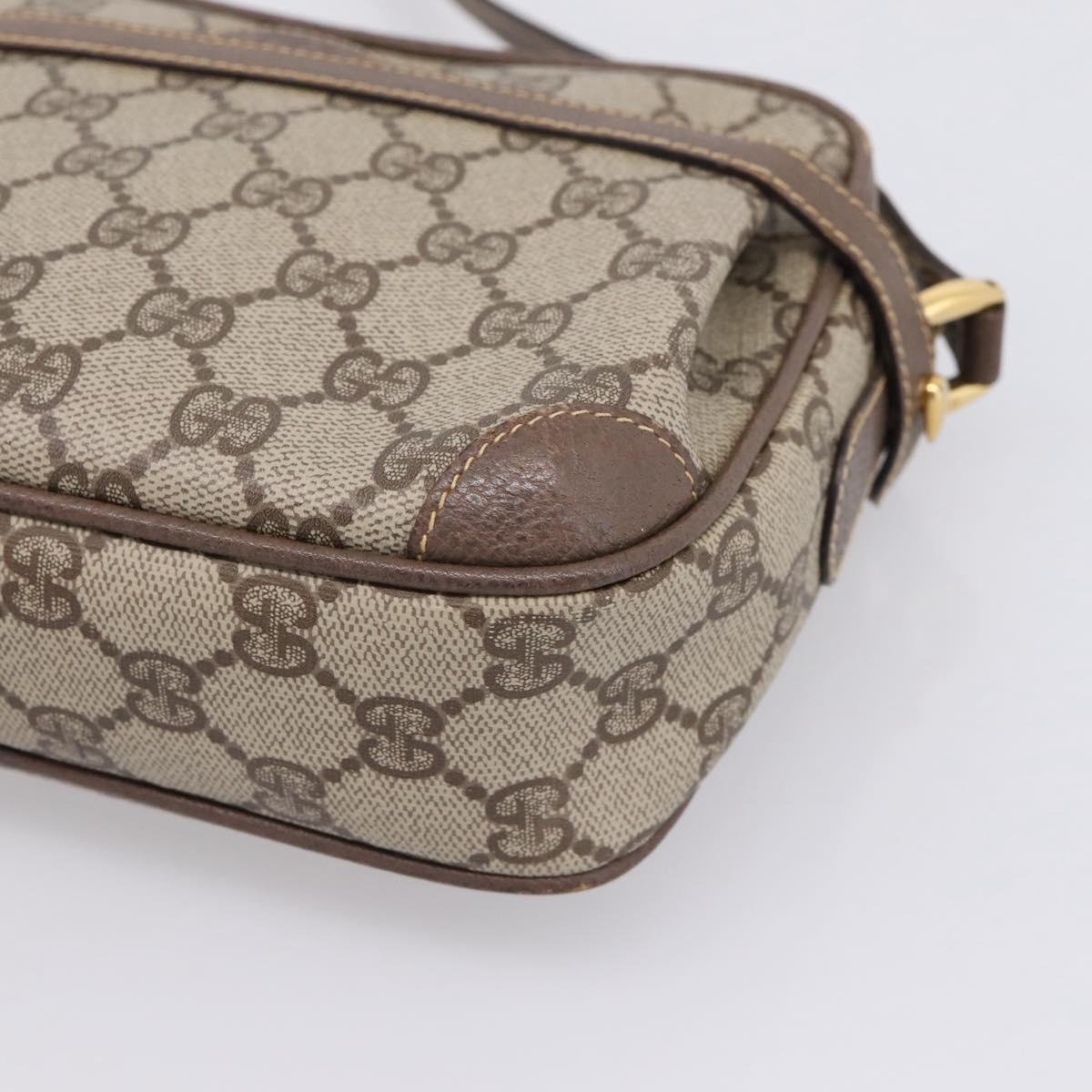 GUCCI GG Supreme Shoulder Bag PVC Beige Gold Tone 007 084 0092 Auth ka6430