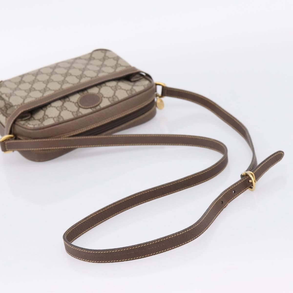GUCCI GG Supreme Shoulder Bag PVC Beige Gold Tone 007 084 0092 Auth ka6430