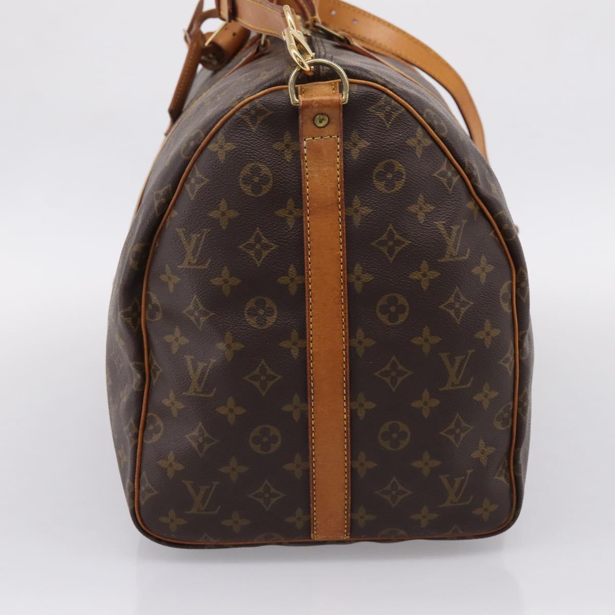 LOUIS VUITTON Monogram Keepall Bandouliere 55 Boston Bag M41414 LV Auth ka6431A