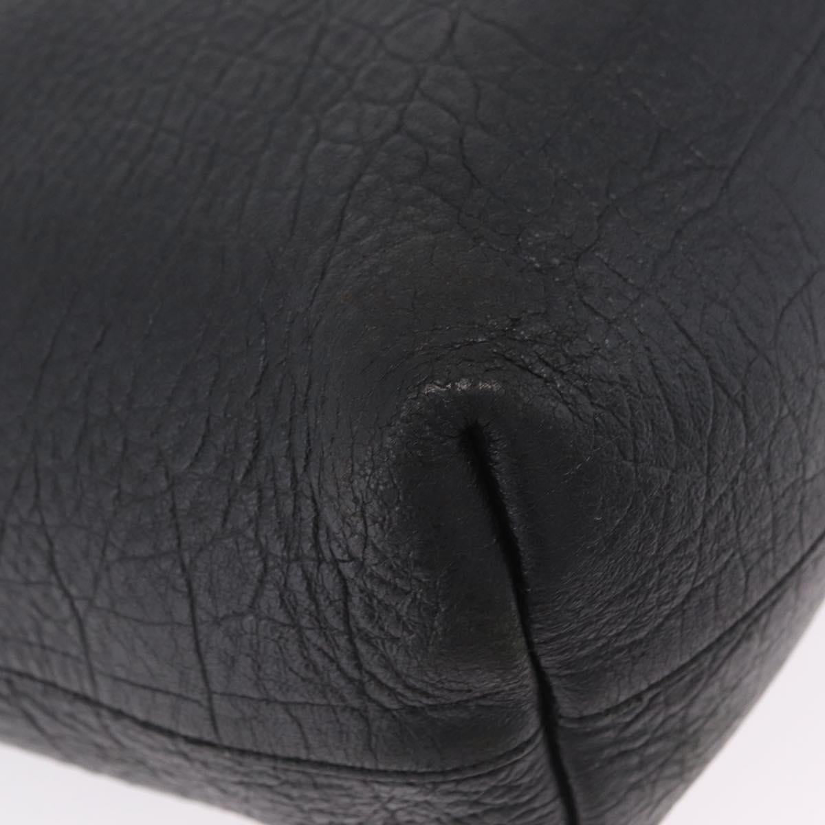 Saint Laurent Tote Bag Leather Black Silver 600261 Auth ka6434V