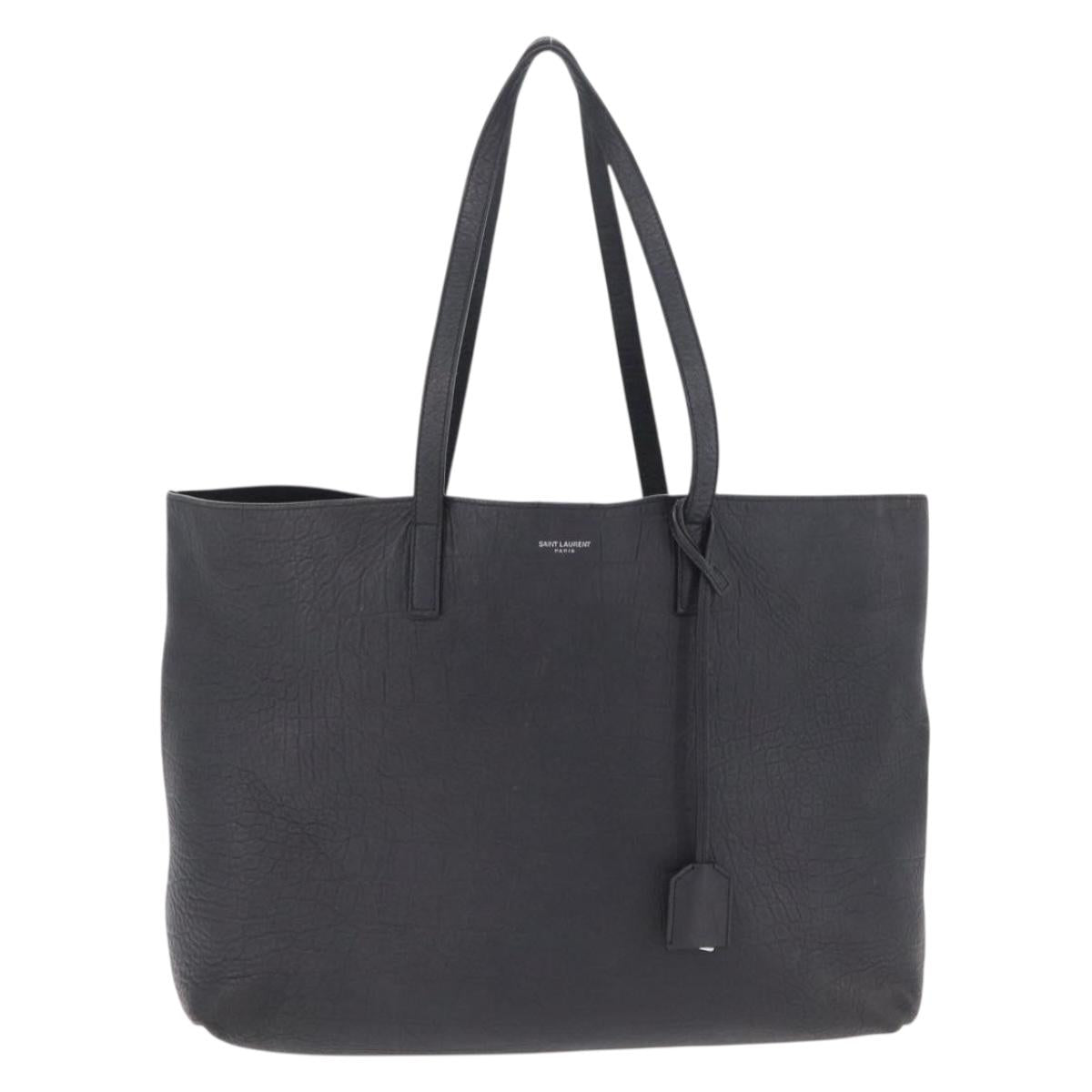 Saint Laurent Tote Bag Leather Black Silver 600261 Auth ka6434V