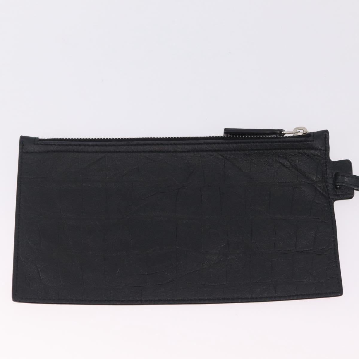 Saint Laurent Tote Bag Leather Black Silver 600261 Auth ka6434V