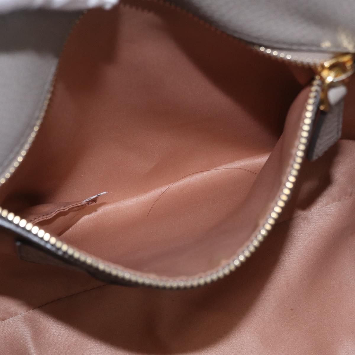 Miu Miu Hand Bag Leather 2way Beige Gold Tone Auth ka6438A