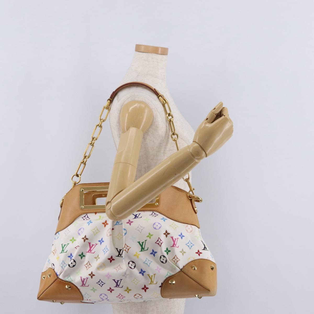 LOUIS VUITTON Monogram Multicolor Judy GM Hand Bag White M40253 LV Auth ka6439V