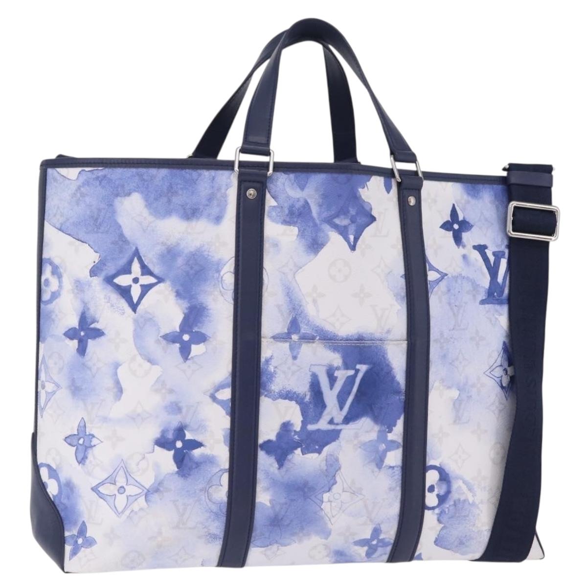 LOUIS VUITTON Monogram Watercolor Weekend Tote GM Blue M45755 LV Auth ka6444M