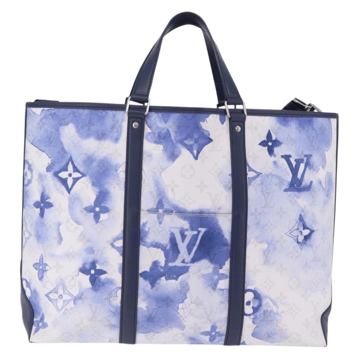LOUIS VUITTON Monogram Watercolor Weekend Tote GM Blue M45755 LV Auth ka6444M