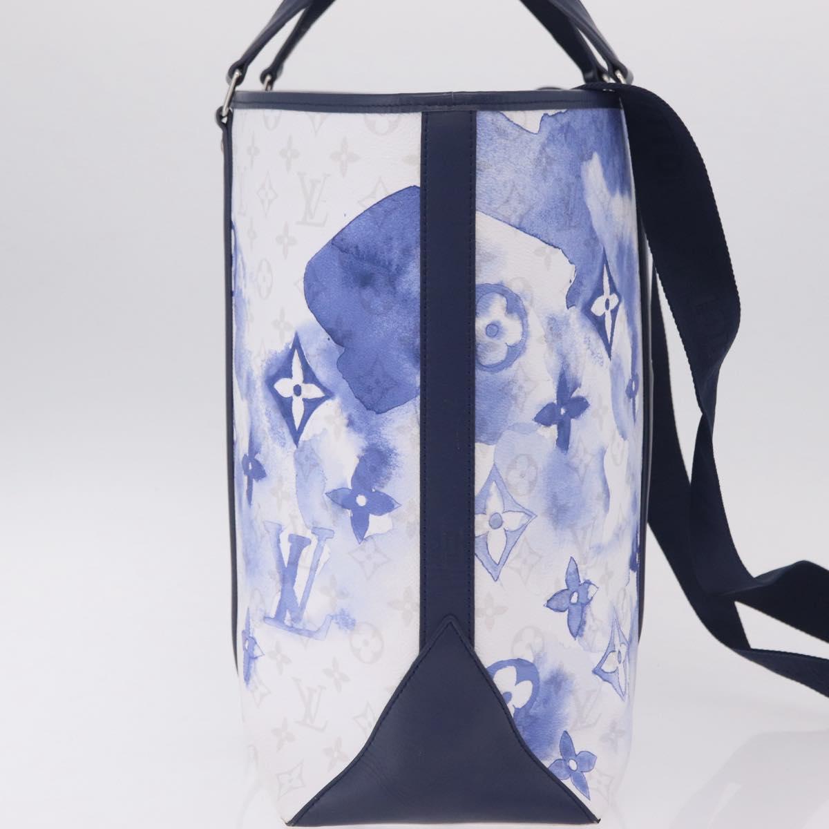 LOUIS VUITTON Monogram Watercolor Weekend Tote GM Blue M45755 LV Auth ka6444M