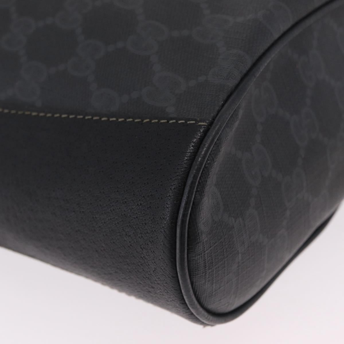 GUCCI GG Supreme Web Sherry Line Shoulder Bag PVC Black 41 02 034 Auth ka6455