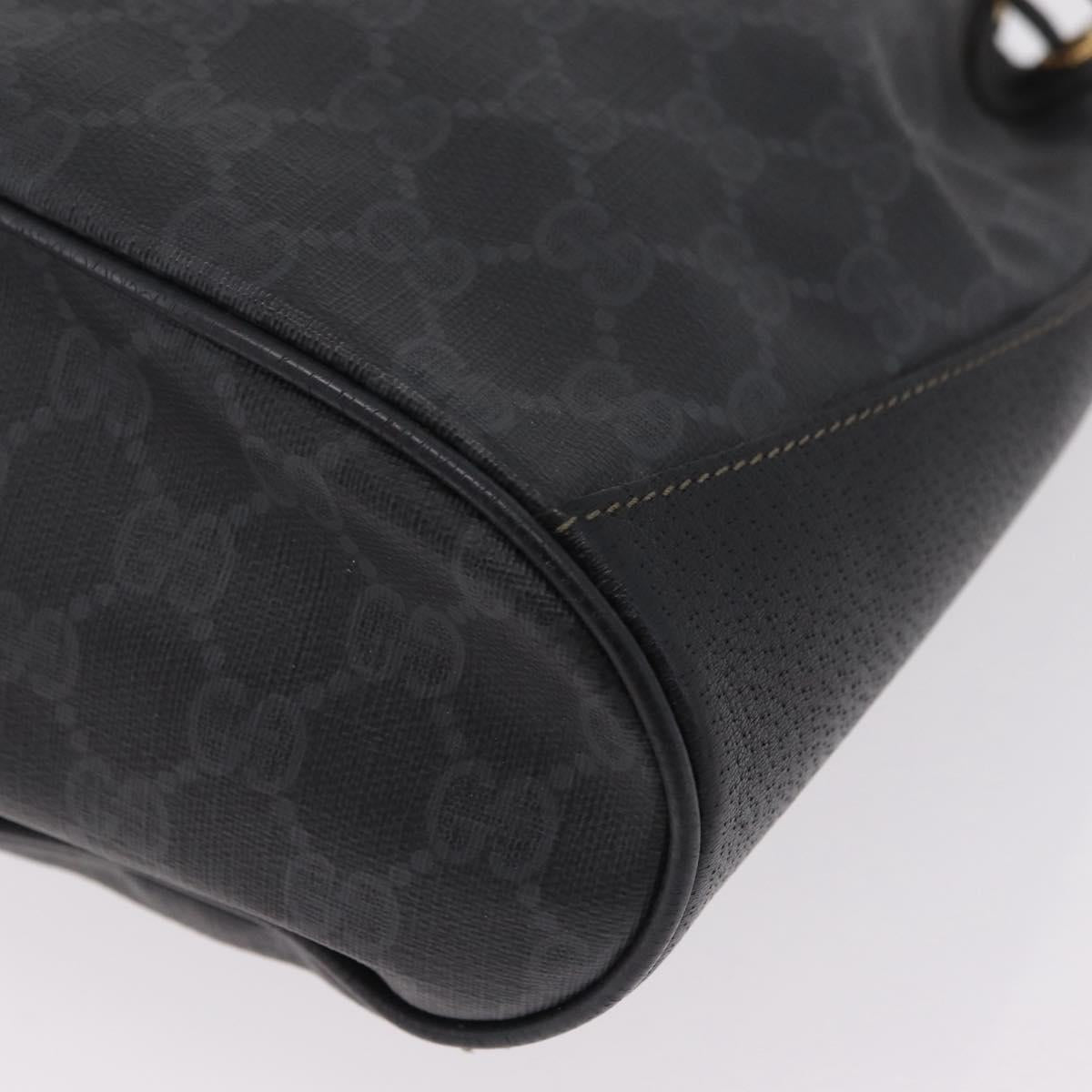 GUCCI GG Supreme Web Sherry Line Shoulder Bag PVC Black 41 02 034 Auth ka6455