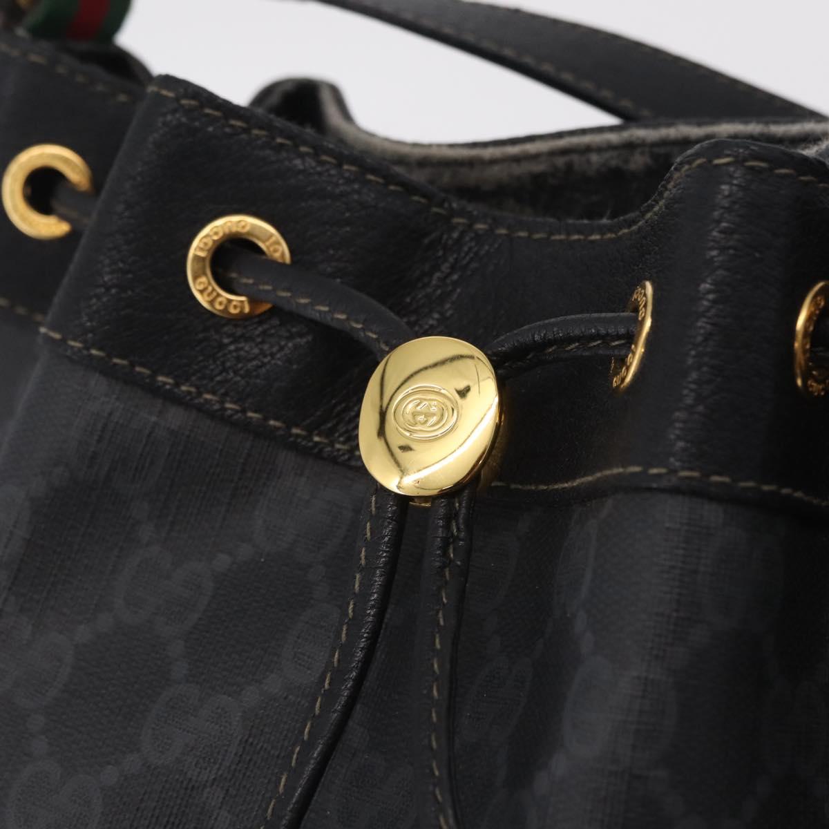 GUCCI GG Supreme Web Sherry Line Shoulder Bag PVC Black 41 02 034 Auth ka6455