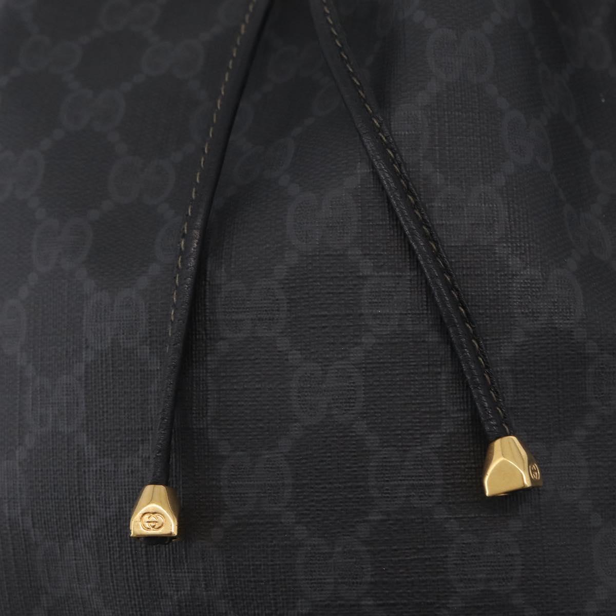 GUCCI GG Supreme Web Sherry Line Shoulder Bag PVC Black 41 02 034 Auth ka6455