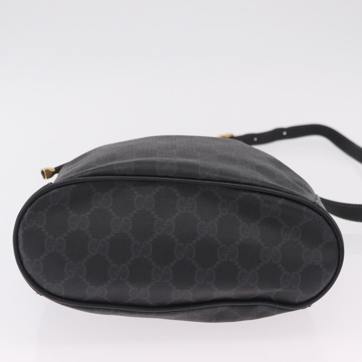 GUCCI GG Supreme Web Sherry Line Shoulder Bag PVC Black 41 02 034 Auth ka6455