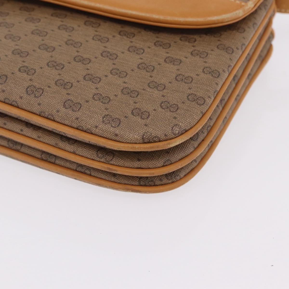 GUCCI Micro GG Shoulder Bag PVC Beige Gold Tone 004 106 0024 Auth ka6460