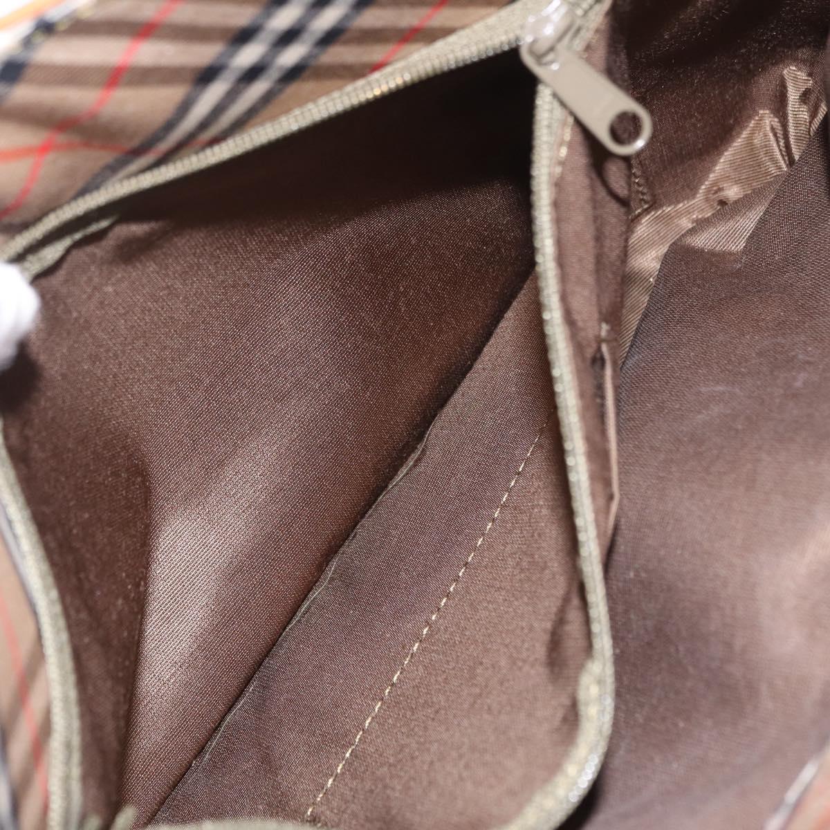 BURBERRY Shoulder Bag Canvas Beige Gold Tone Auth ka6461