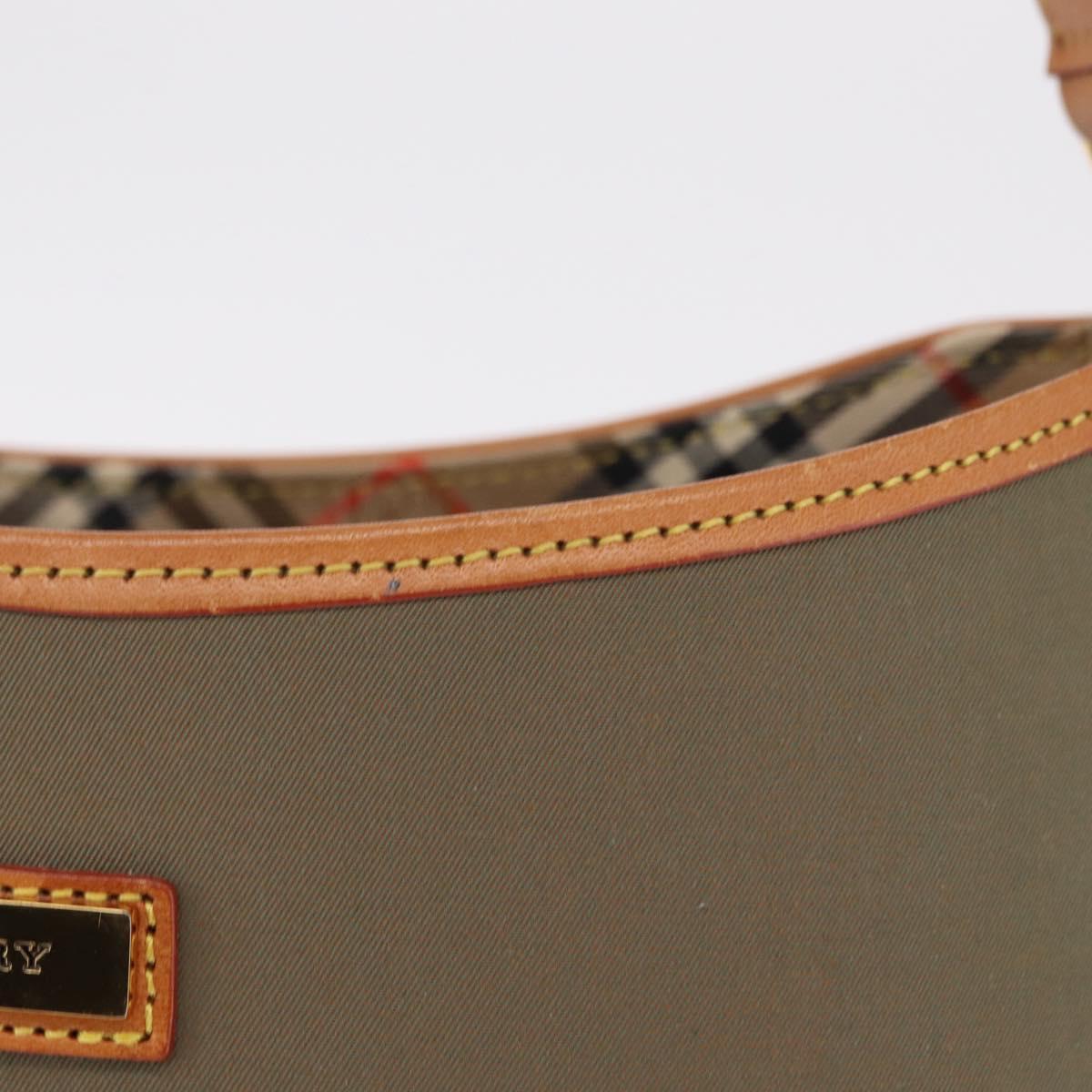 BURBERRY Shoulder Bag Canvas Beige Gold Tone Auth ka6461