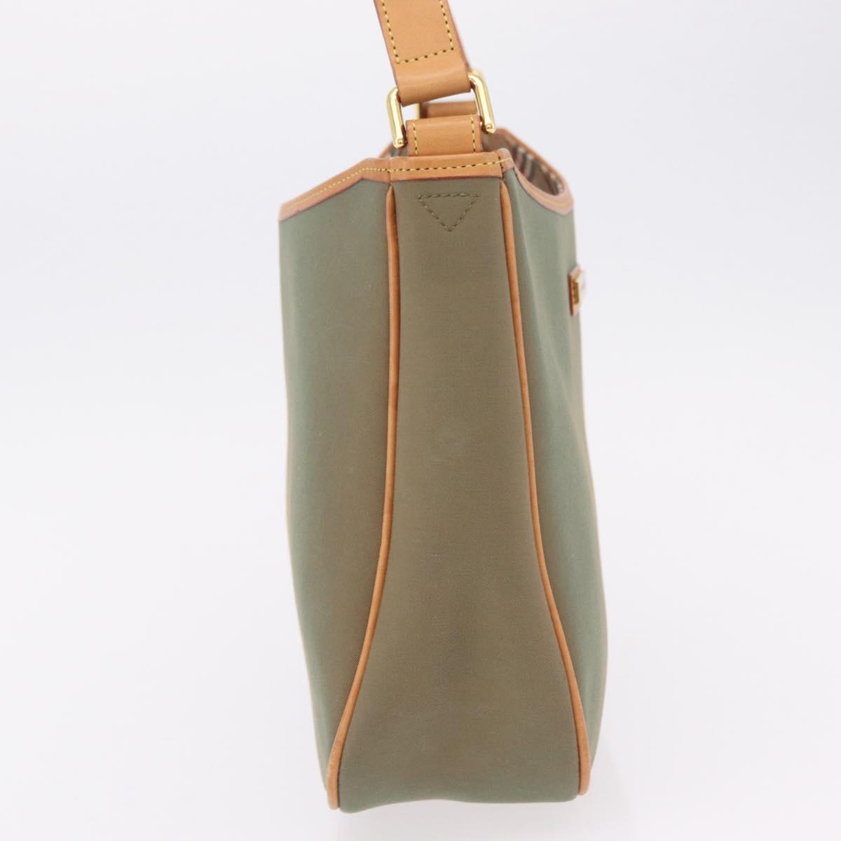 BURBERRY Shoulder Bag Canvas Beige Gold Tone Auth ka6461