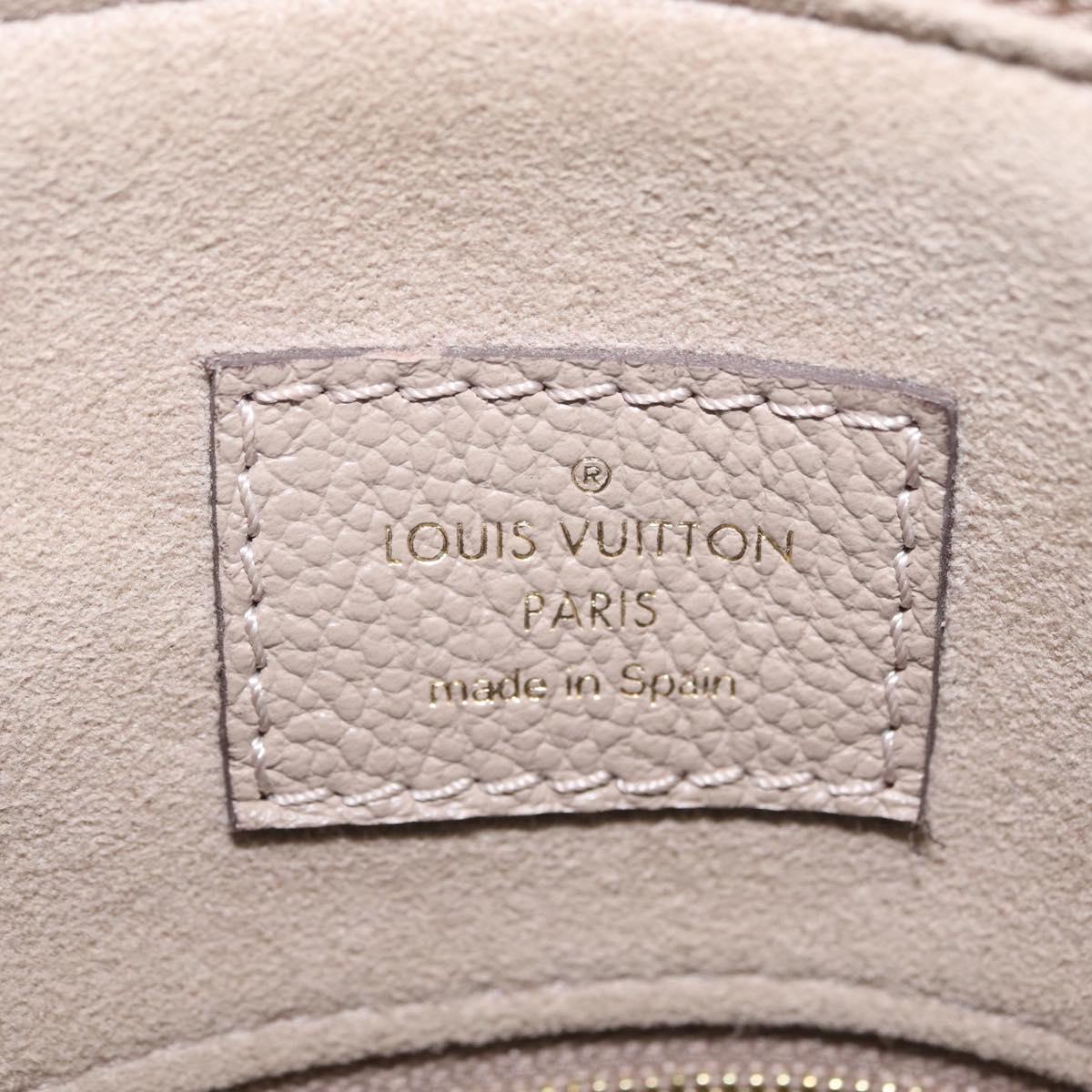 LOUIS VUITTON Monogram Empreinte Grand Palais MM Bag Beige M45833 Auth ka6462M