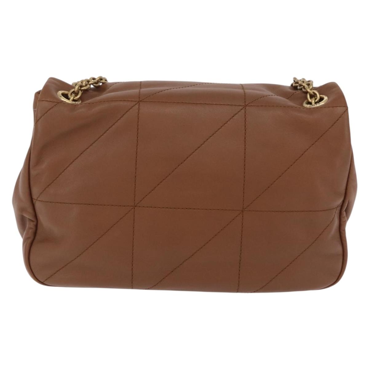 Saint Laurent Jamie Small Chain Shoulder Bag Leather Brown 763475 Auth ka6466SAM