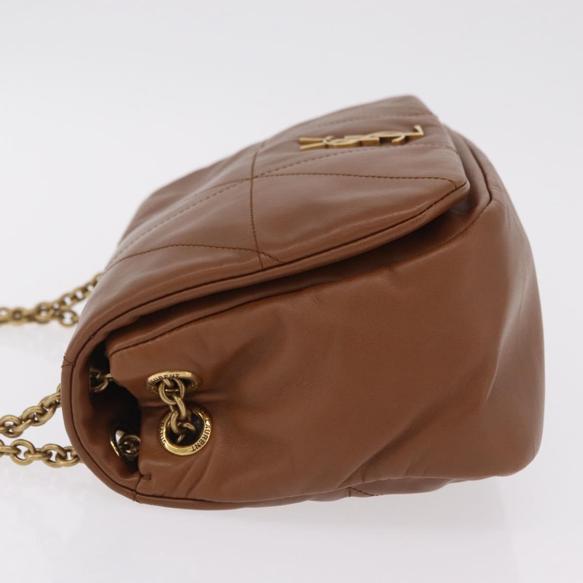 Saint Laurent Jamie Small Chain Shoulder Bag Leather Brown 763475 Auth ka6466SAM