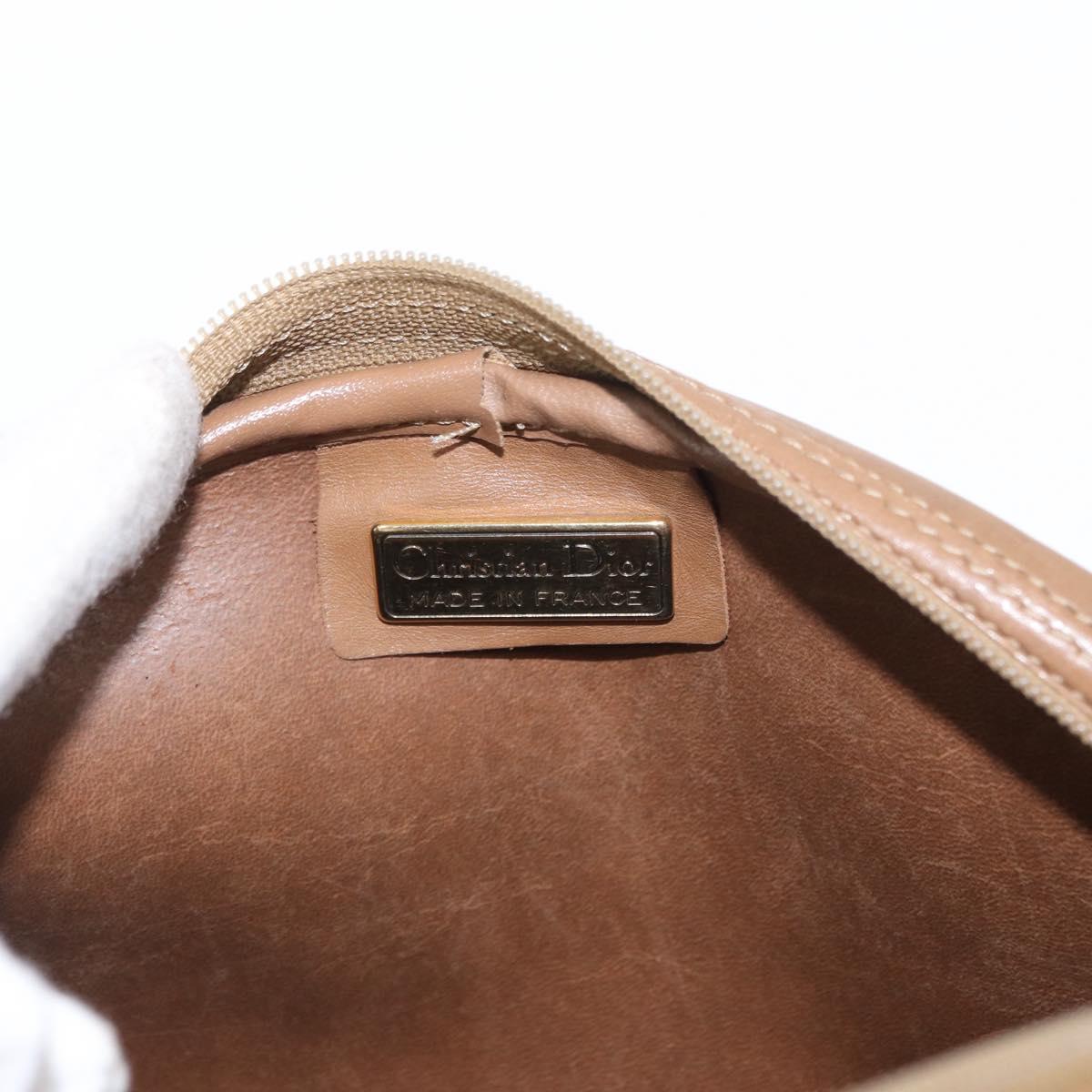 Christian Dior Honeycomb Canvas Shoulder Bag PVC Black Brown gold Auth ka647