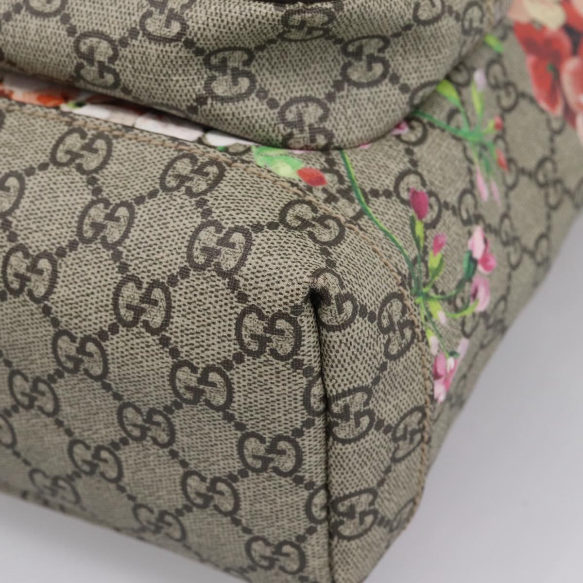 GUCCI GG Blooms Backpack PVC Leather Beige Silver 410544 Auth ka6474A