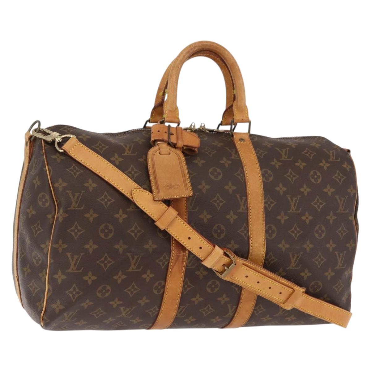 LOUIS VUITTON Monogram Keepall Bandouliere 45 Boston Bag M41418 LV Auth ka6478A