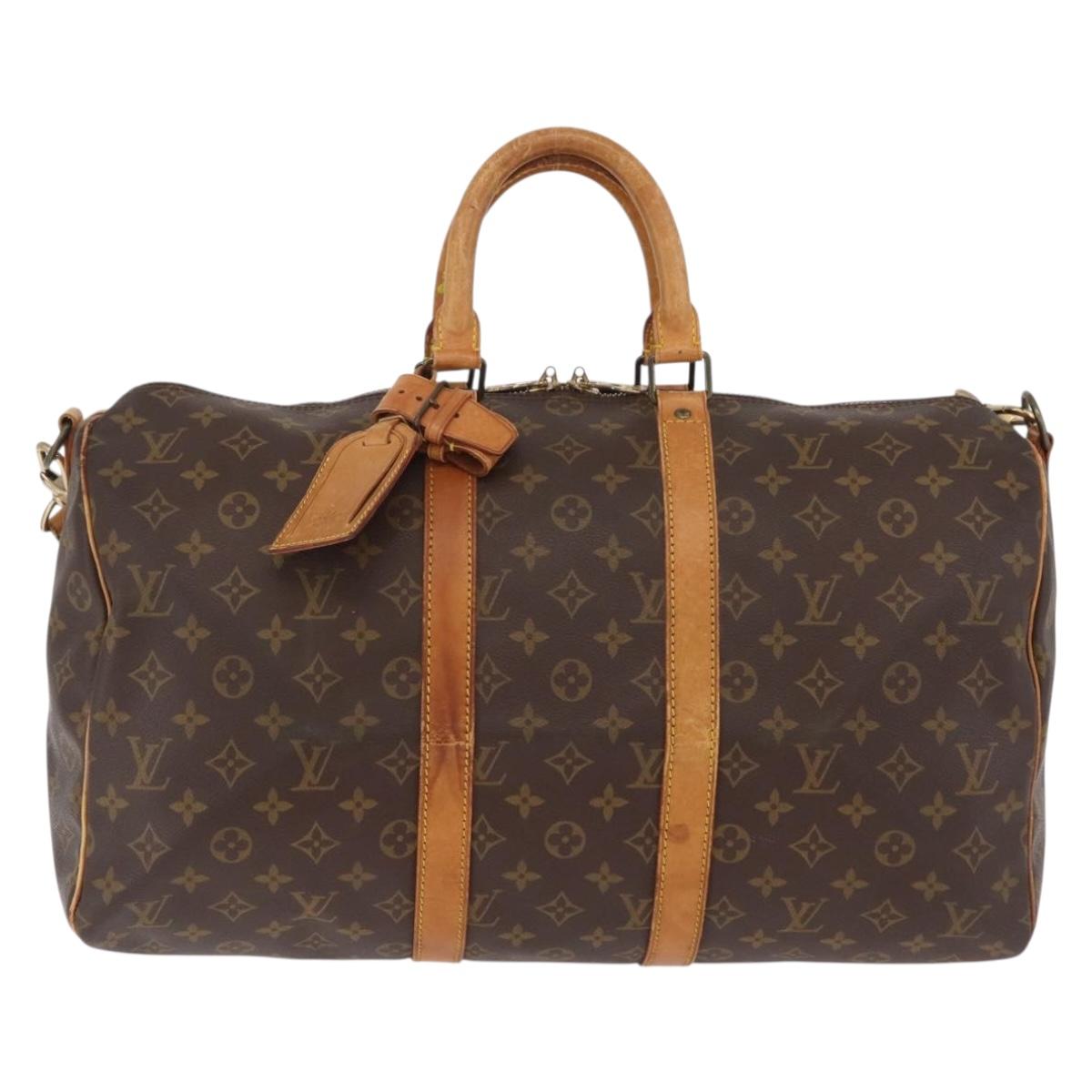 LOUIS VUITTON Monogram Keepall Bandouliere 45 Boston Bag M41418 LV Auth ka6478A