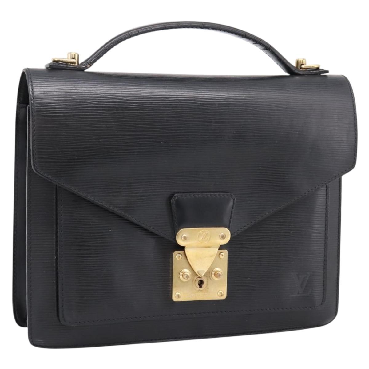 LOUIS VUITTON Epi Monceau 28 Hand Bag Black M52122 LV Auth ka6480