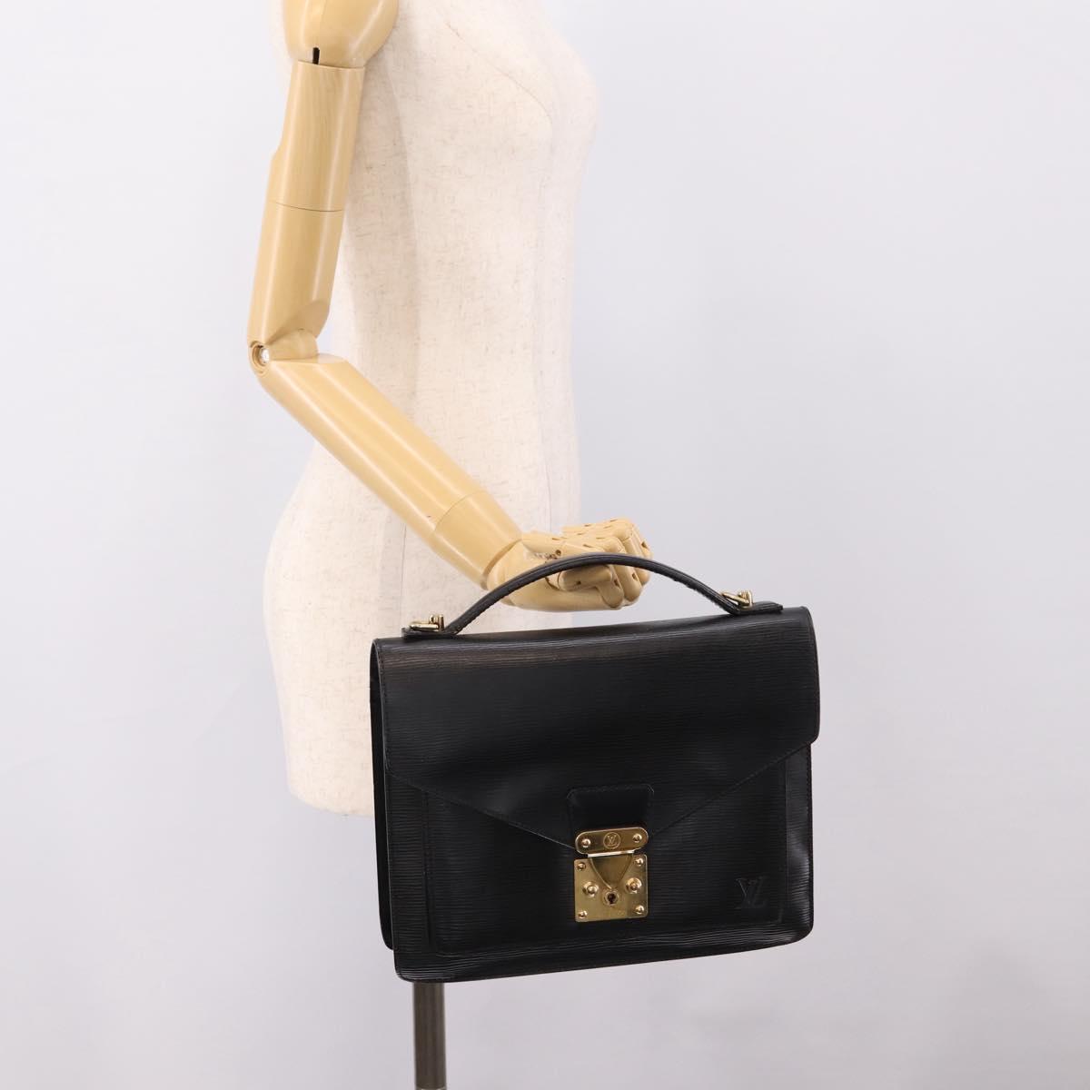 LOUIS VUITTON Epi Monceau 28 Hand Bag Black M52122 LV Auth ka6480