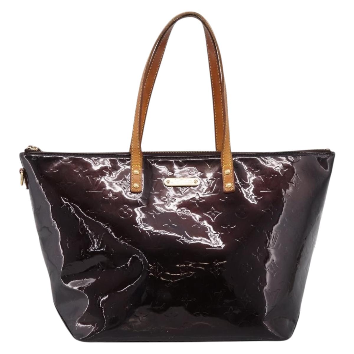 LOUIS VUITTON Monogram Vernis Bellevue GM Tote Bag Amarante M93589 Auth ka6486