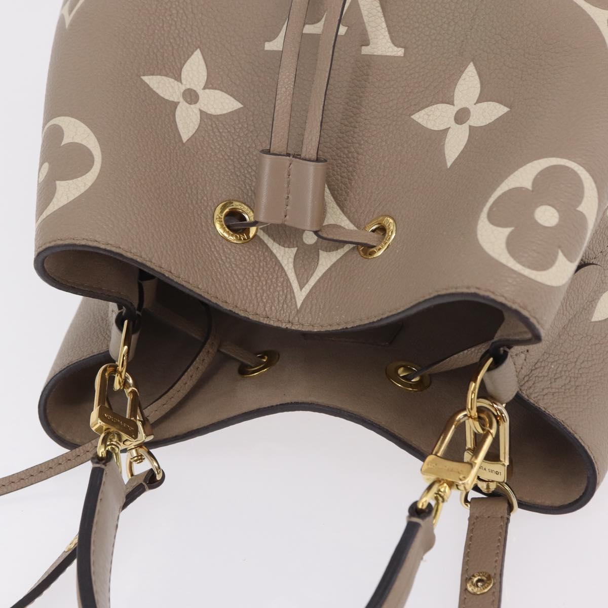 LOUIS VUITTON Monogram Empreinte Neo Noe MM Bag Beige M45555 LV Auth ka6488M