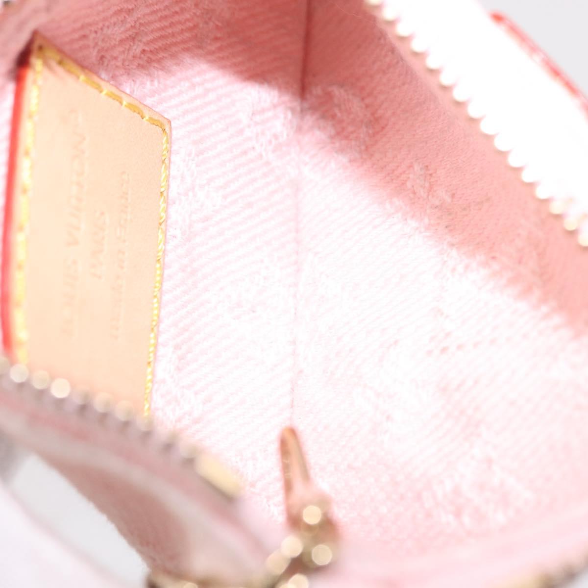 LOUIS VUITTON Monogram Denim Pochette Cles Coin Purse Pink M13208 Auth ka6496M