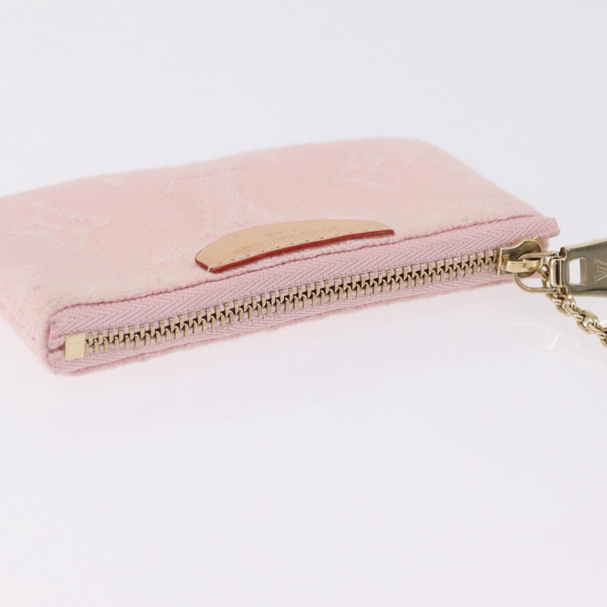 LOUIS VUITTON Monogram Denim Pochette Cles Coin Purse Pink M13208 Auth ka6496M