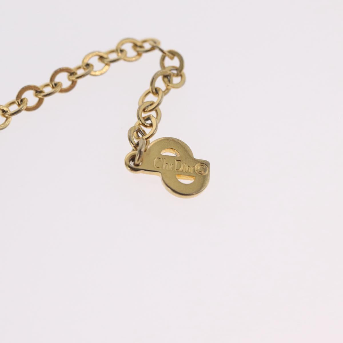 Christian Dior Necklace Metal Gold Tone Auth ka6499