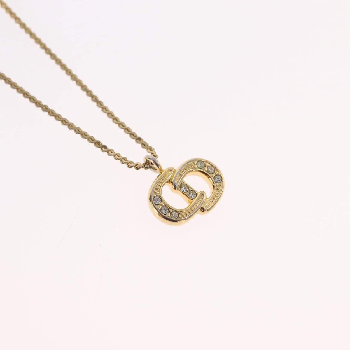 Christian Dior Necklace Metal Gold Tone Auth ka6499