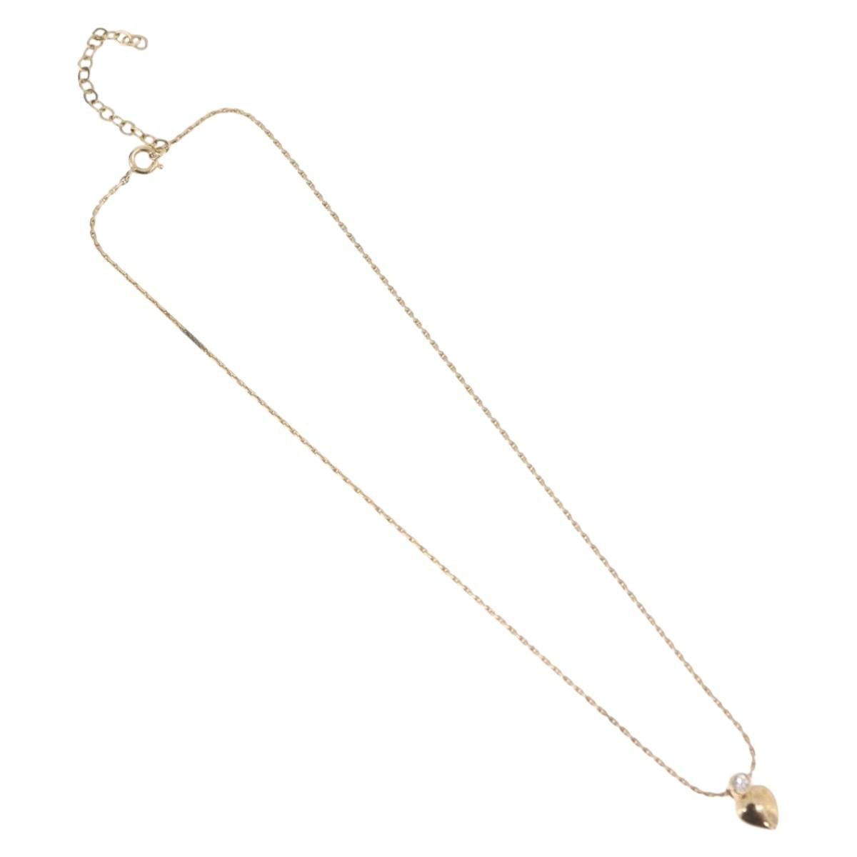 Christian Dior Necklace Metal Gold Tone Auth ka6500
