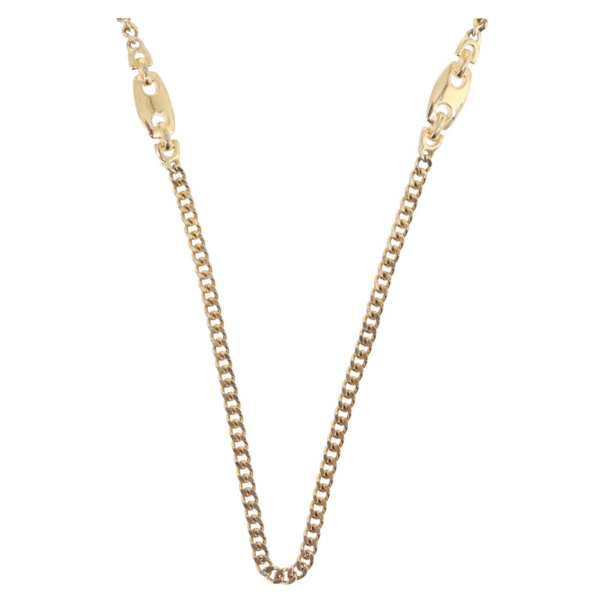 Christian Dior Necklace Metal Gold Tone Auth ka6501